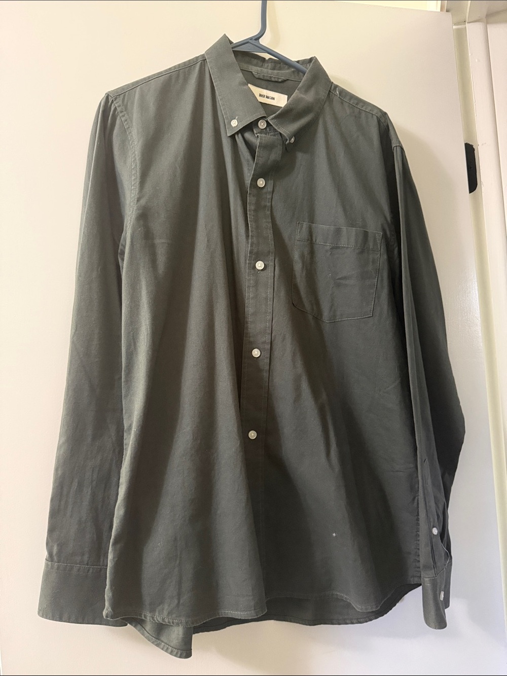 Men's Grey Button-Down Cotton Shirt